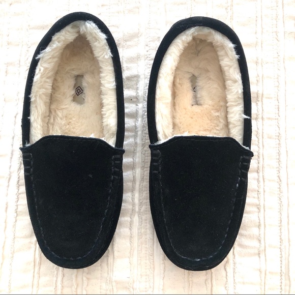 Leather Suede Fuzzy Slippers Faux Fur Moccasins Size 9 - Picture 3 of 7